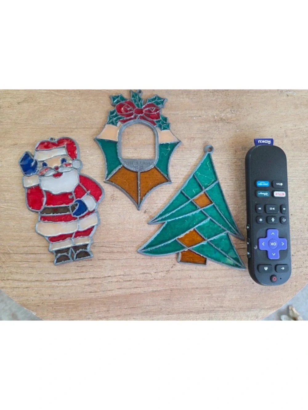 VTG Faux stained glass ornaments.